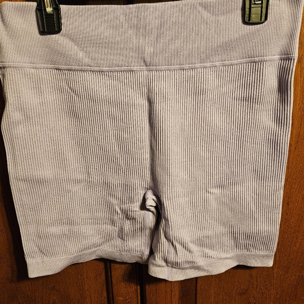 NWOT Pink Lily Ribbed Lavender Bike Shorts SIZE XL